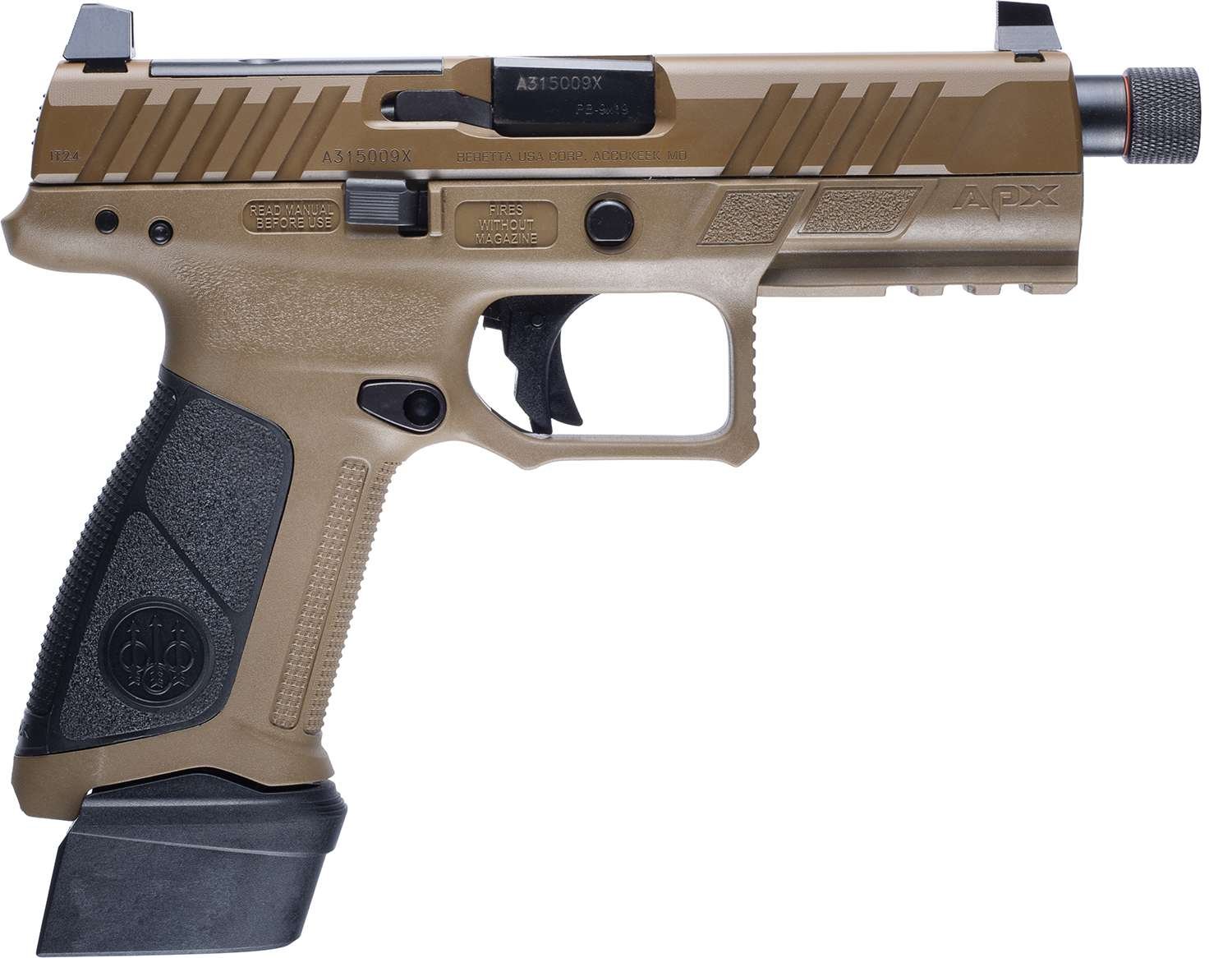 BERETTA APX A1 TACTICAL 9MM FDE PSTL 4.8" 3-21RD