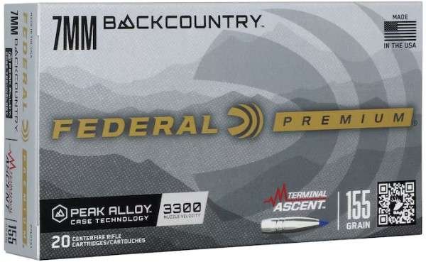 FEDERAL 7MM BACKCOUNTRY 155GR TERMINAL ASCENT 20RD/BX 10BX/CS