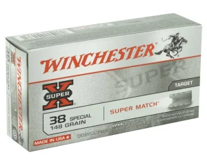WINCHESTER 38 SPECIAL SUPER-X TARGET SUPER MATCH LWC 148 GR 50 RD/BX 10 BX/CS