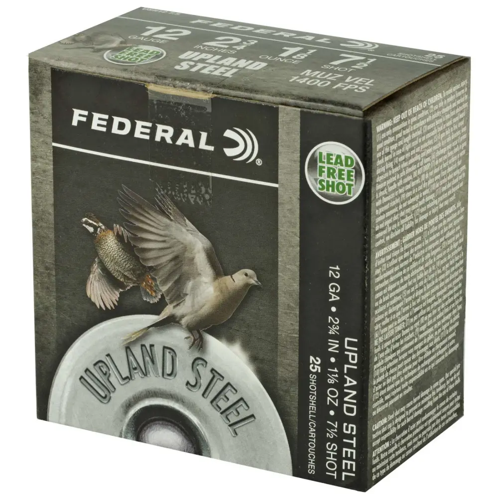 FEDERAL 12GA 2-3/4" 1 1/8 OZ 7.5 UPLAND STEEL 25 RD/BX 10 BX/CS - Image 2