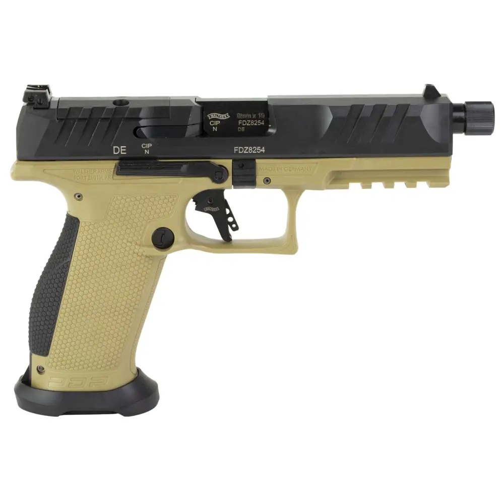 WALTHER PDP PRO SD FULL SIZE 9MM PSTL BLK/FDE 5.1" T.B. 3-18RD MAGAZINES