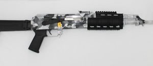 Zastava Arms ZPAPM70 Tactical Semi-Auto Rifle ZR7762CSW 7.62x39mm 16.5" 30+1 w/ Quad Rail Side Folding Stock Camo White Cerakote/Black Rail