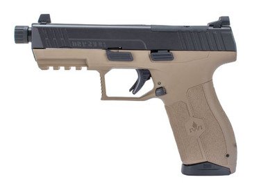 IWI M9ORP17TFD Masada 9mm 4.6" Threaded Barrel 17+1 Flat Dark Earth Optics Ready w/ Suppressor Height Sights