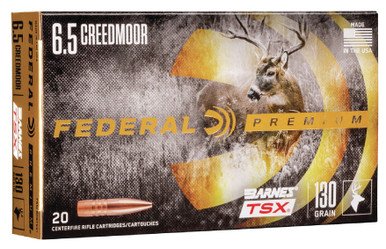 Federal 6.5 Creedmoor Ammunition P65CRDBTSX1 130 Grain Barnes Triple-Shock X Hollow Point 20 Rounds