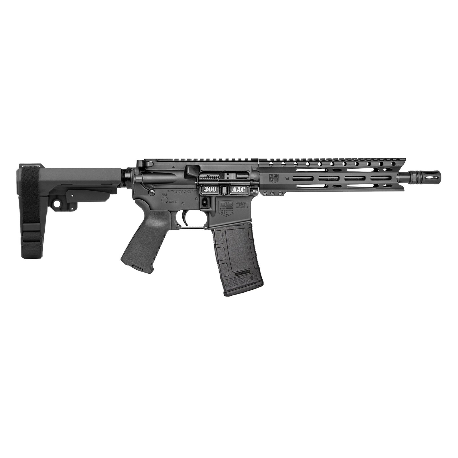 DIAMONDBACK FIREARMS DB-15 PIST 300BLK BLK 10" SBA3