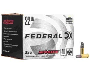 Federal AutoMatch Rimfire Ammunition .22 LR 40 gr. SLD 1200 fps 325/ct
