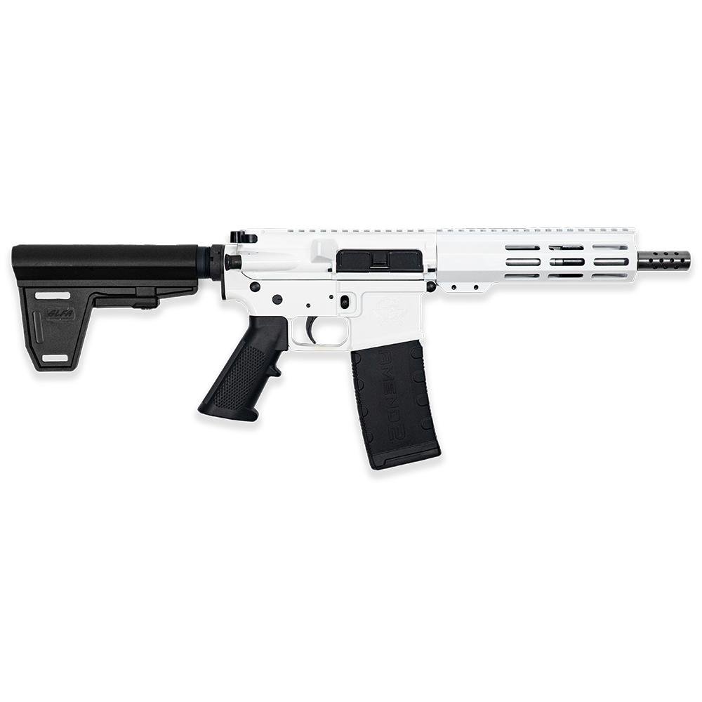GLFA 223 Wylde Braced Pistol .223 Wylde 30rd Magazine 7.5" Stainless Steel Barrel White Finish