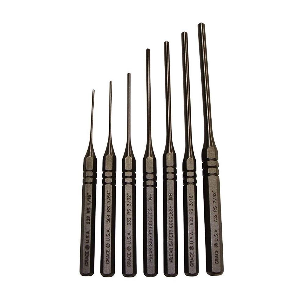 Grace USA Steel Roll Spring Punch Set 7/ct