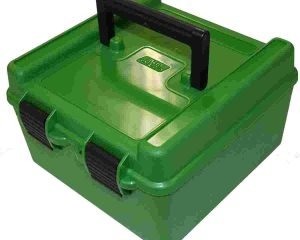 MTM Deluxe R-100 Series Rifle Ammo Box 100 Rounds Green