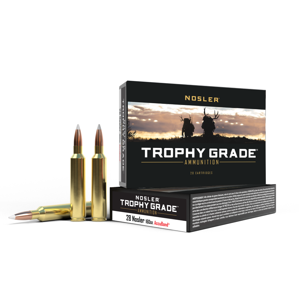 Nosler Accubond Trophy Grade Rifle Ammunition 28 Nosler 160 gr PT 3300 fps 20/ct