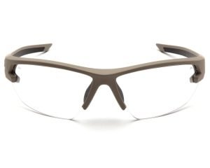 Pyramex Venture Gear Semtex 2.0 Shooting Glasses Tan Frame with Clear Anti-Fog Lens