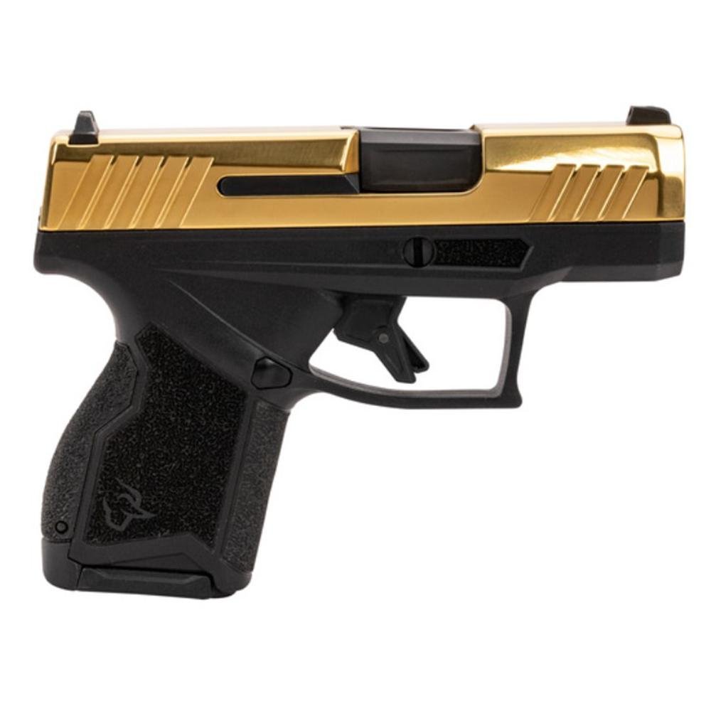Taurus GX4 Handgun 9mm Luger 11rd (1) & 13rd (1) Magazines 3" Barrel Gold Slide and Black