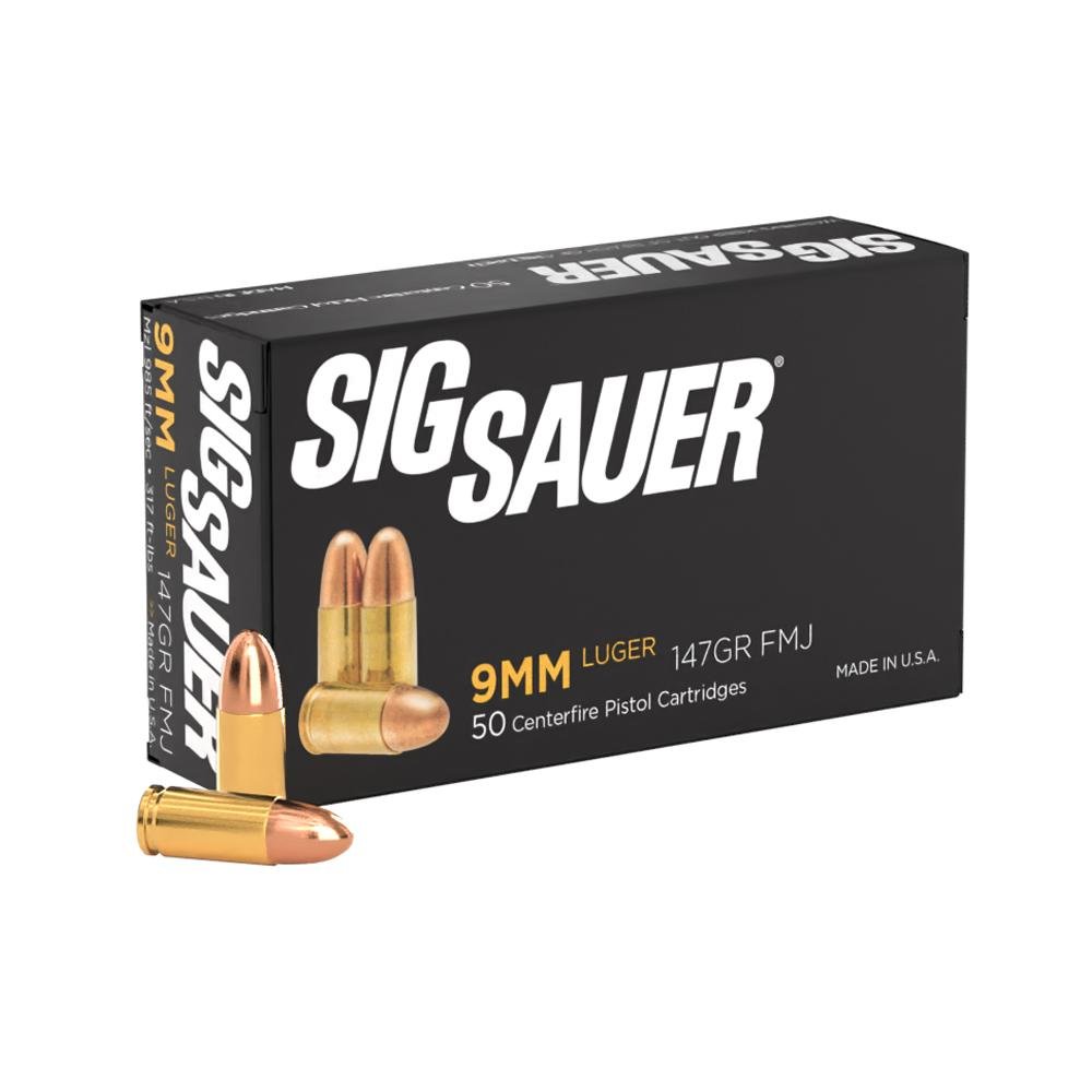 Sig Elite Performance Handgun Ammunition 9mm Luger 147gr FMJ 50/ct
