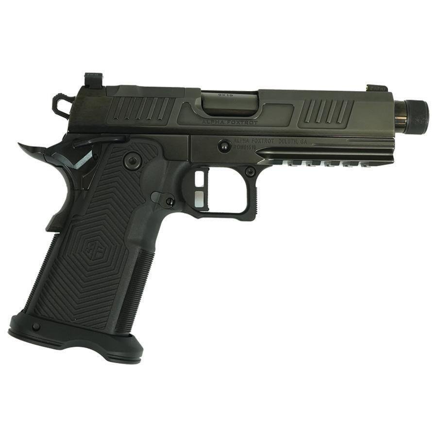 Alpha Foxtrot AF1911 Romulus Handgun 9mm Luger 17rd & 20rd Magazine 4.25" Threaded Barrel Black RMSc Cut Polished DLC