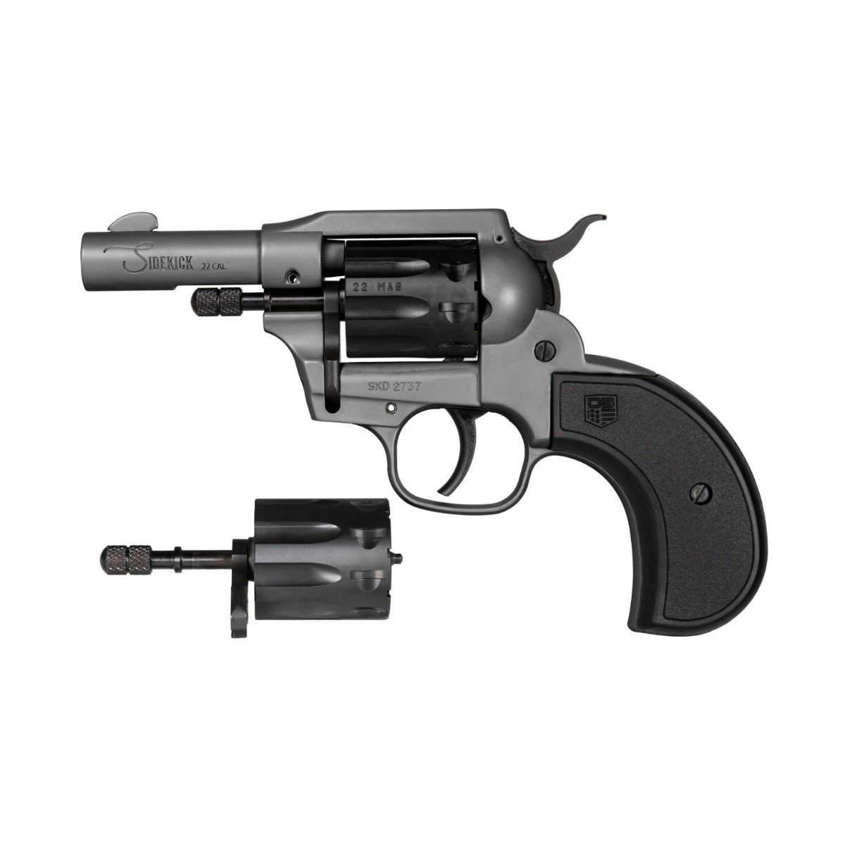 Diamondback Firearms Sidekick Revolver - Dark Grey Cerakote | .22LR / .22Mag | 3" Barrel | 9rd | Birds Head Grip