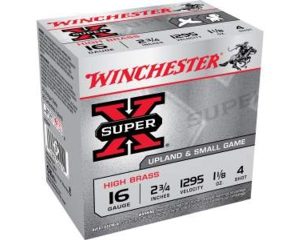 WINCHESTER SUPER X HEAVY GAME HB 16G 23/4 11/8 #4 25RD BX 250RD CASE