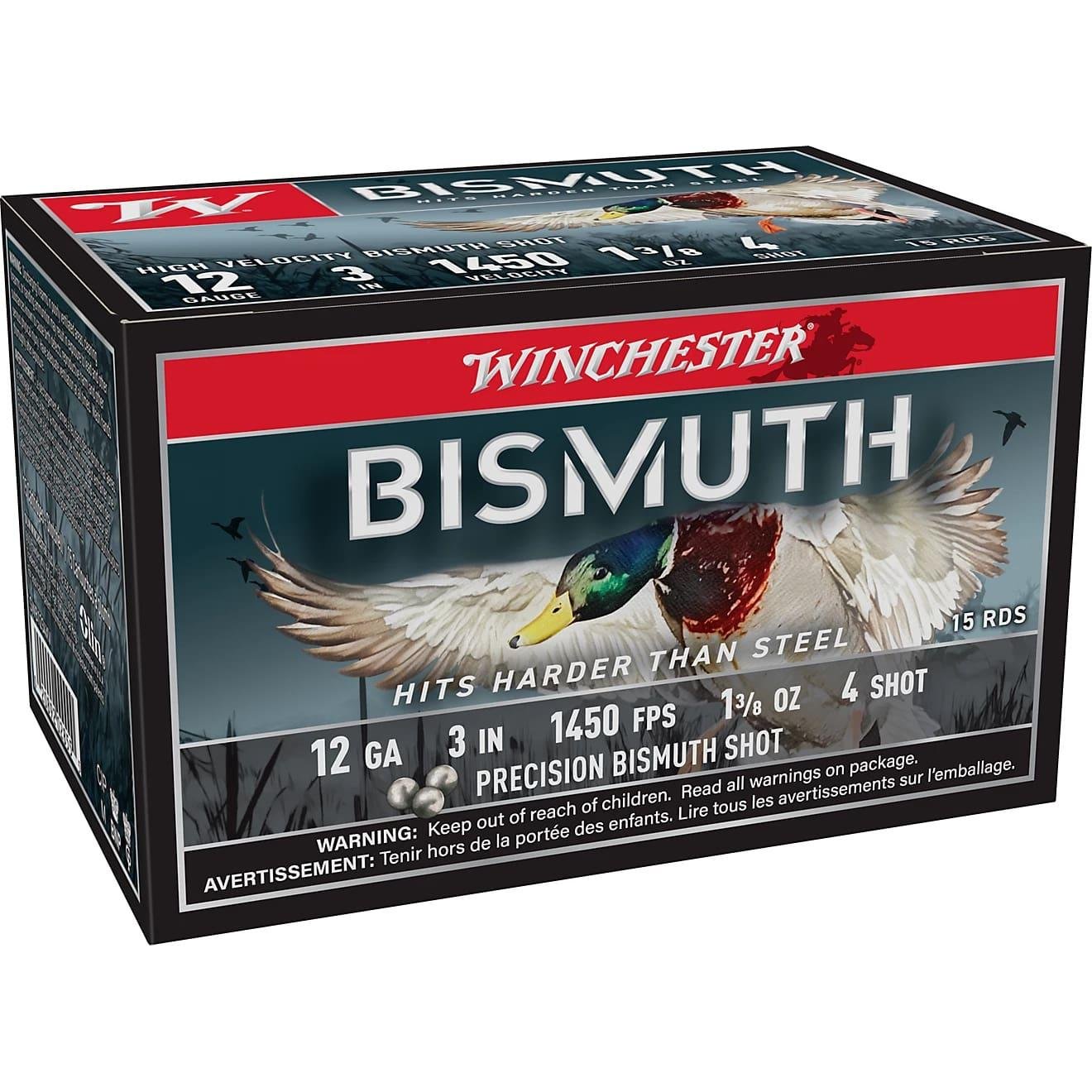 WINCHESTER BISMUTH 12 GA 3" #4 1-3/8OZ 15 RD/BX 10 BX/CS