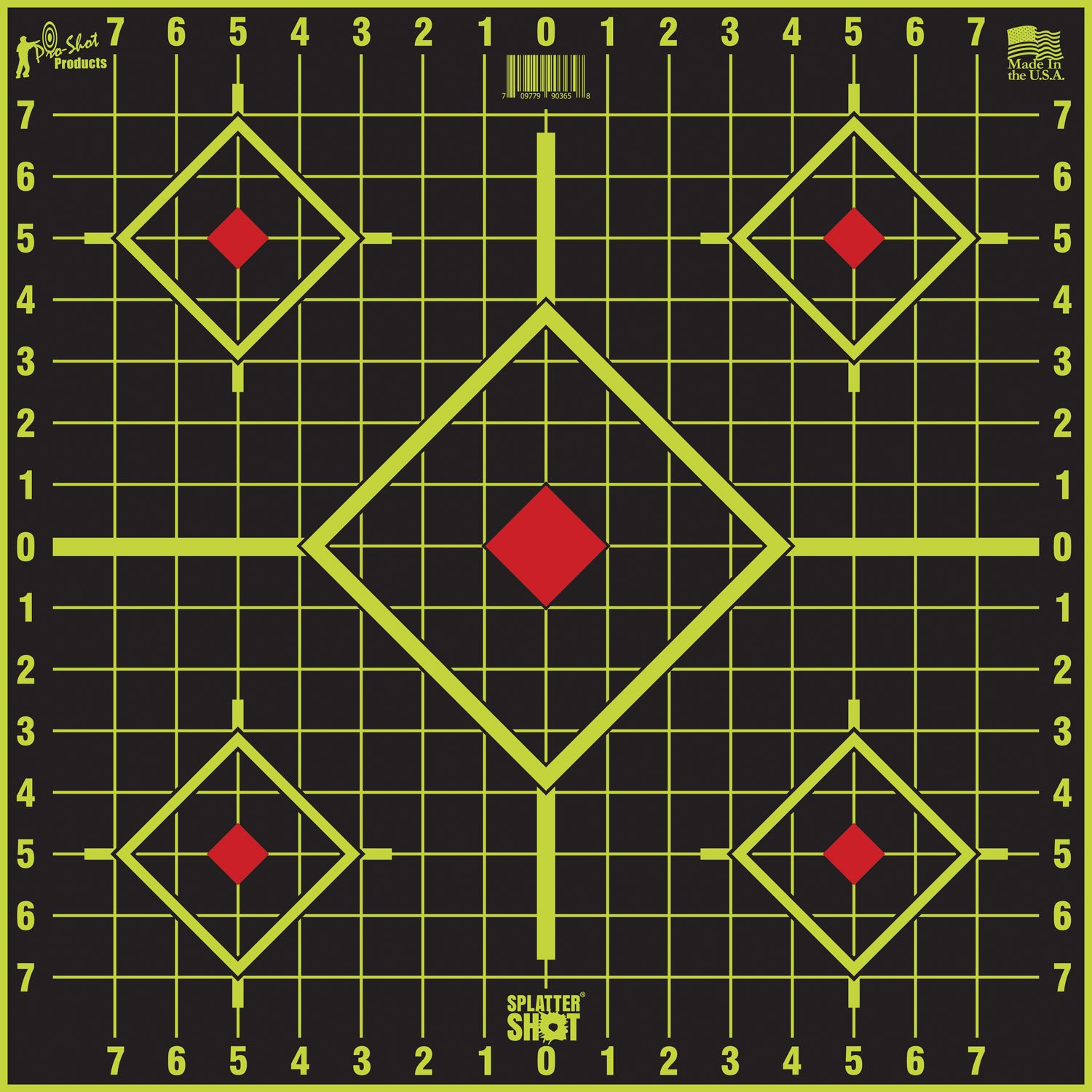 Pro-Shot 1775SI5PK SplatterShot Sight-In Self-Adhesive Paper Black/Green 17.75" 5-Diamond 5 Pack