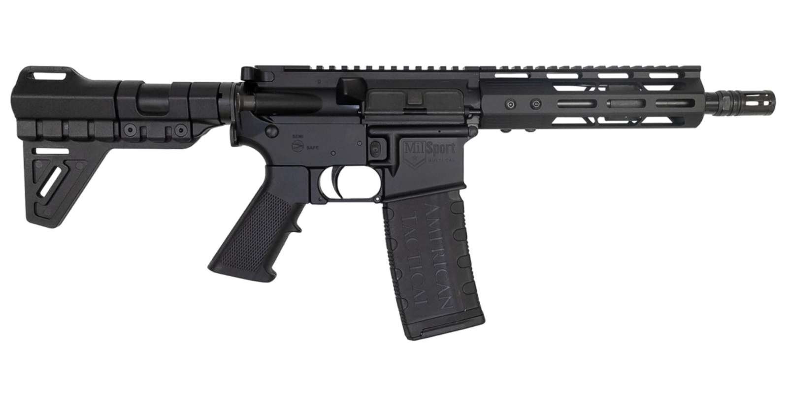 ATI MIL SPORT 300 BLKOUT PISTOL 8.5" BBL, 7" MLOK, BLADE BRACE 1-30RD MAG
