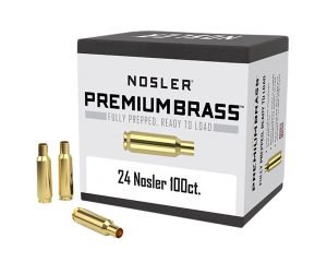 Nosler 10085 Premium Brass Unprimed Cases 24Nosler Rifle Brass 100/Box