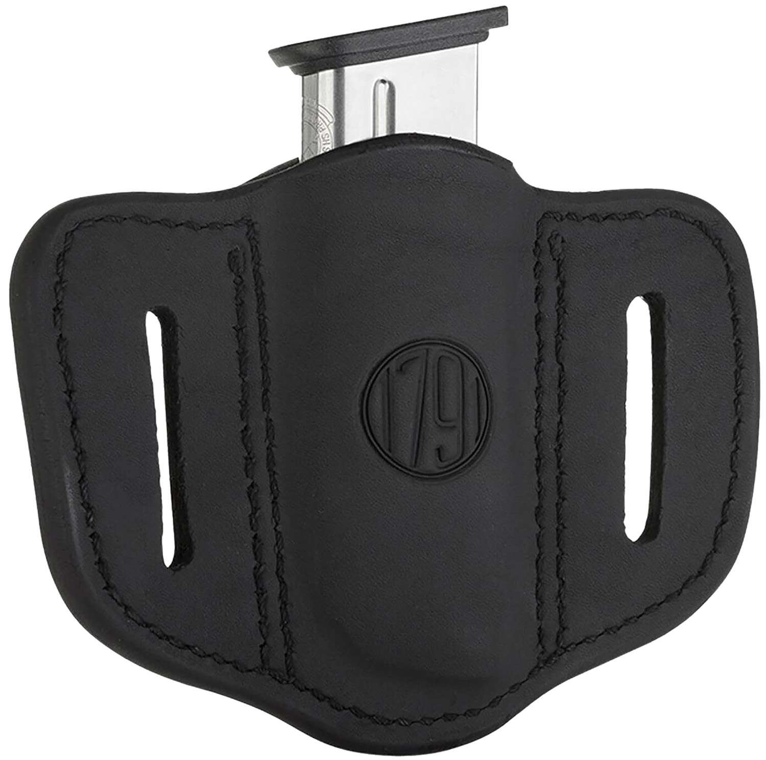 1791 Gunleather MAG11SBLA MAG1.1 Single Mag Holster Stealth Black Leather Belt Slide Compatible w/ Single Stack Ambidextrous