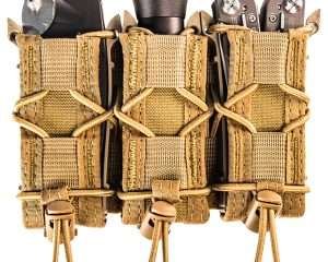 High Speed Gear 11PT03CB TACO Mag Pouch Triple Coyote Brown Nylon MOLLE Belts 2" Wide Compatible w/ Pistol