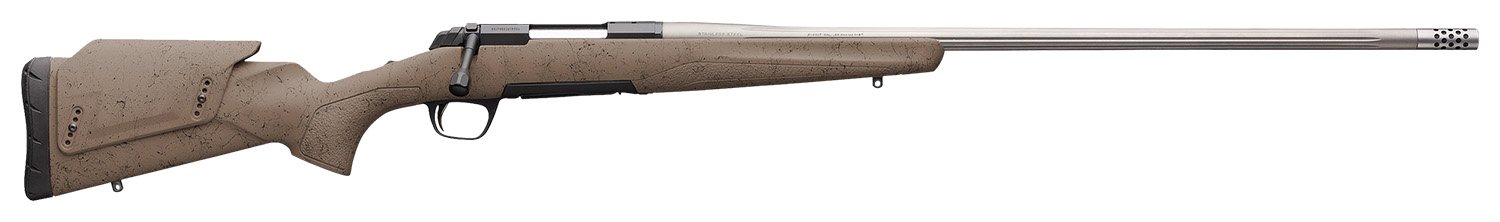 Browning 035514294 X-Bolt Western Hunter Long Range 6.5 PRC 3+1 26" MB Matte Blued Spider Webbed Flat Dark Earth Cerakote Hard Core Fiber-Fusion with Adjustable Comb Stock Right Hand (Full Size)