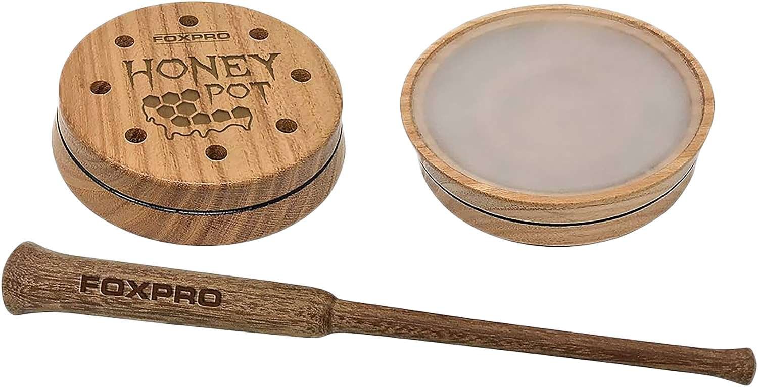 Foxpro HPCRYSTAL Honey Pot Friction Call Turkey Sounds Attracts Turkeys Natural Honey Locust Wood/Crystal