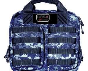 GPS Bags T1413PCG Double +2 Tactical Gray Digital 1000D Nylon Teflon Coating with Visual ID Storage System, Lockable YKK Zippers, MOLLE Webbing & Ammo Storage Pockets Holds UP To 4 Handguns