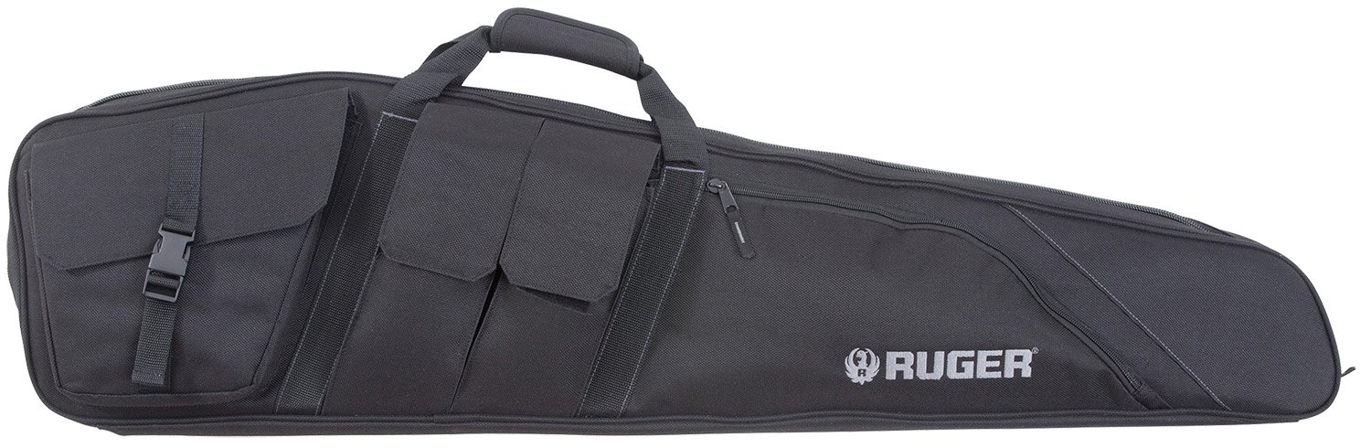 Ruger 27932 Defiance Tactical Rifle Case 42" Black Endura with Ruger Logo, Carry Handle, Knit Lining, Mag Pocket, Accessory Pockets & Lockable Zipper
