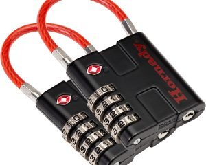 Hornady 96022 Rapid Safe TSA Lock Open With Combination Black Red 2 Pack