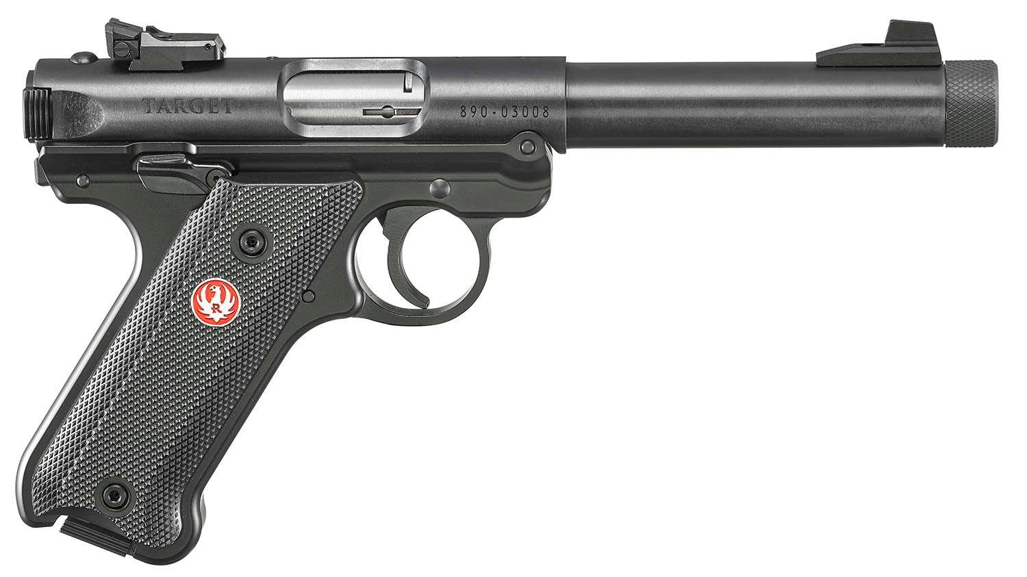 Ruger 40178 Mark IV Target Sports South Exclusive 22 LR 10+1 5.50" Blued Threaded Bull Barrel, Blued Aluminum Frame, Black Checkered Polymer Grip, Right Hand, Two Magazines