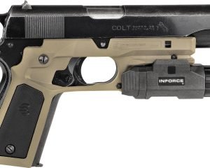 Recover Tactical CC3P0201 Frame Grip  Tan Polymer Frame with Interchangeable Black & Tan Panels for Standard Frame 1911