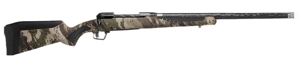 Savage Arms 58020 110 UltraLite 6.5 PRC 2+1 22" Threaded Carbon Fiber Wrapped Barrel, Black Melonite Rec, Woodland Camo AccuStock with AccuFit