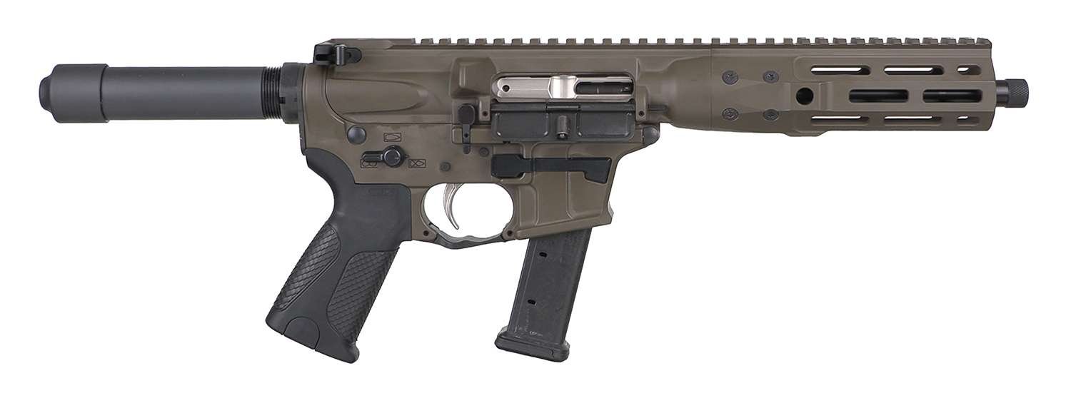 LWRC ICP9PBC8 IC-9 9mm Luger 33+1 8.50" Black Nitride Threaded Barrel, M-LOK Handguard, Patriot Brown Aluminum Receiver w/Integrated Rail Base, Black Pistol Tube, LWRC Ultra Combat Grip, Ambidextrous