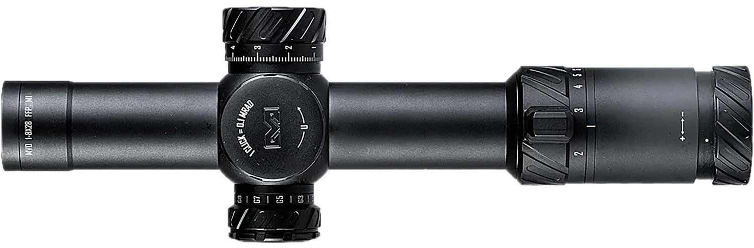 Meprolight USA 901245701 MVO Matte Black Anodized 1-8x28mm 34mm Tube, Illuminated M1 MRAD Etched Green/Red Reticle
