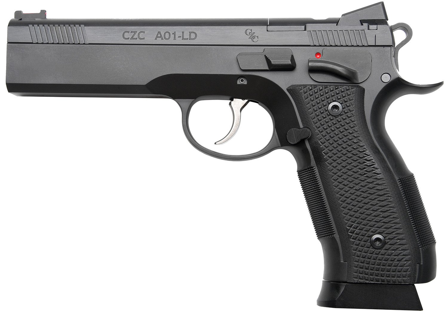 Cz Custom Shop 96336 A01-LD 9mm Luger 19+1 5" Match Grade Bull Barrel, Black Optic Cut/Serrated Steel Slide, Black Polycoat Steel Frame w/Beavertail, Black G10 Grip, Long Dustcover