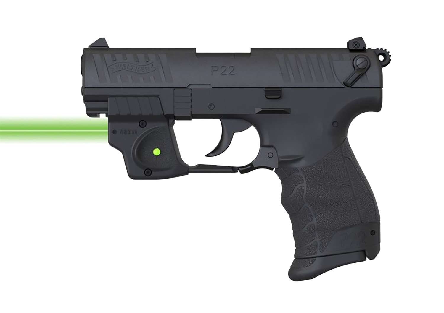Viridian 9120097 E-Series Fits Walther P22 Green Laser Black Polymer Rail Mount Mount