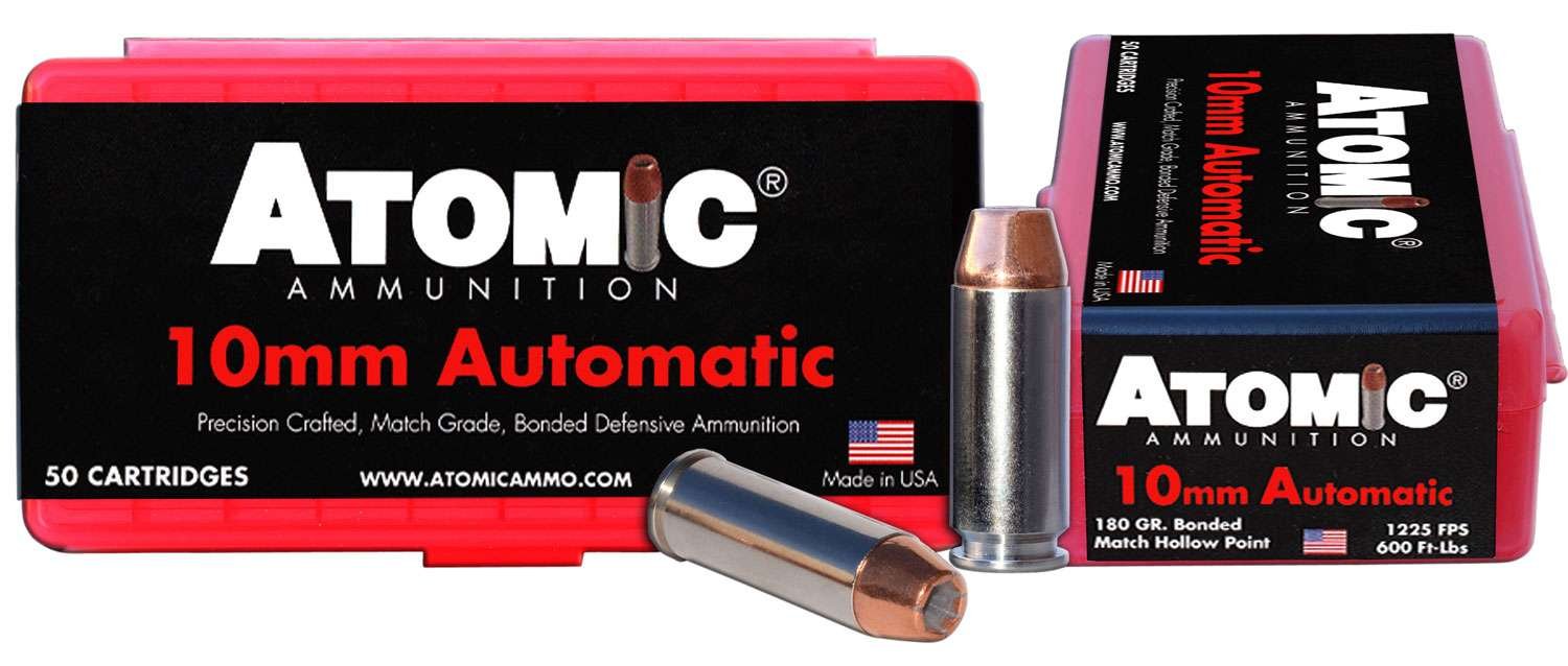 Atomic Ammunition 00432 Pistol Precision Craft 10mmAuto 180gr Bonded Match Hollow Point 50 Per Box/10 Case