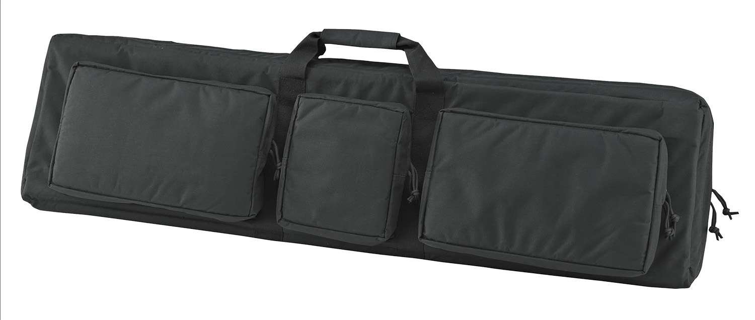 US PeaceKeeper P30049 3-Gun Case Water Resistant Black 600D Polyester w/ 3 Padded Pockets Zippered Handgun Case Webbing System & Thick Padding