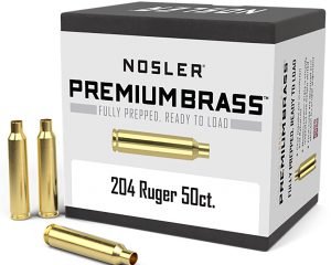 Nosler 10056 Premium Brass Unprimed Cases 204Ruger Rifle Brass 50/Box
