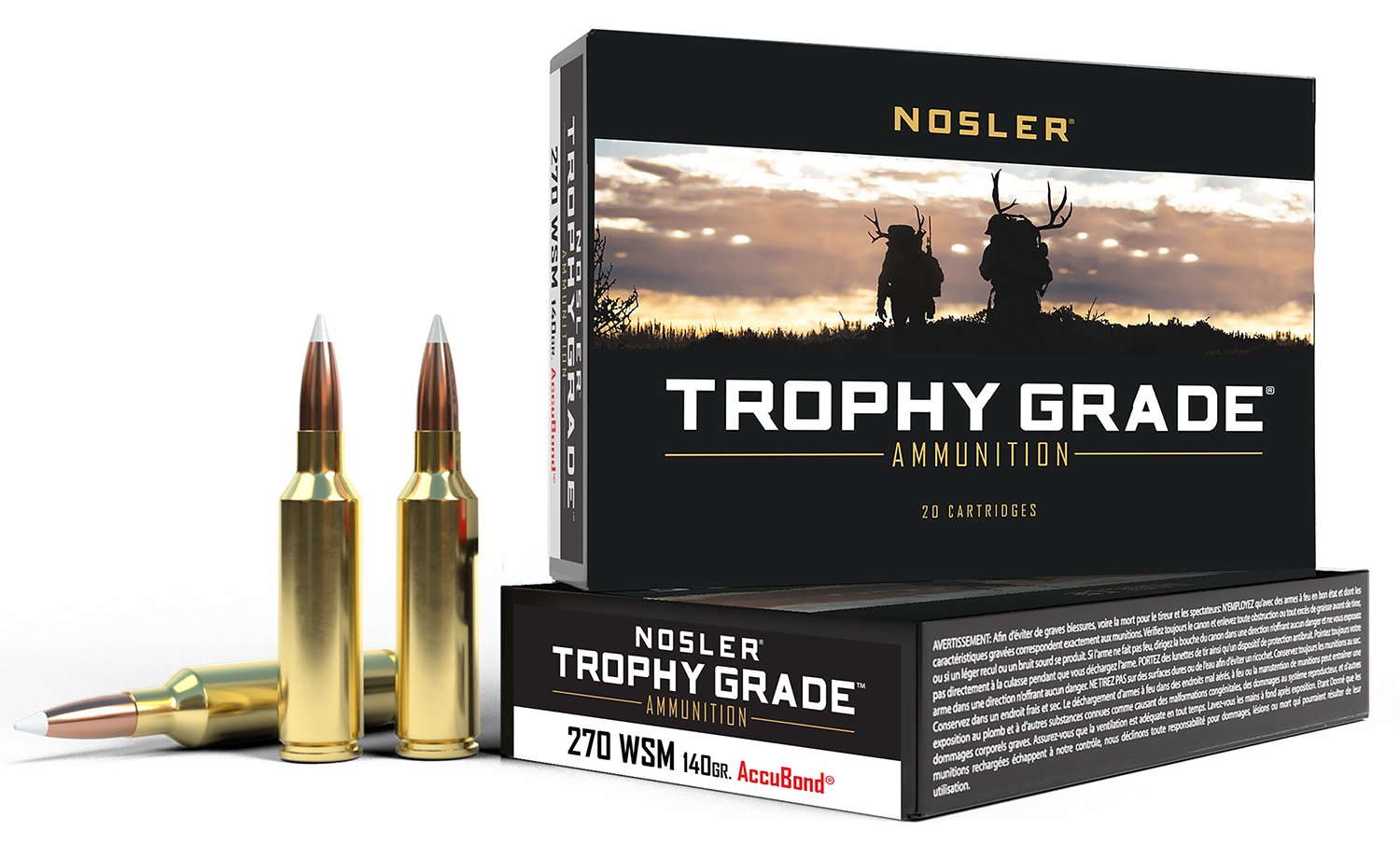 Nosler 60030 Trophy Grade 270WSM 140gr Nosler AccuBond 20 Per Box/10 Case