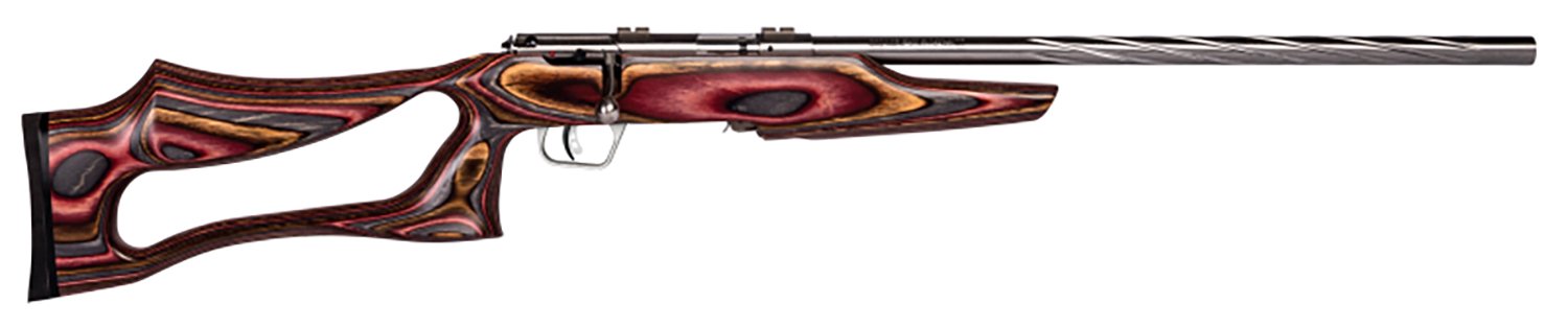 Savage Arms 25740 Mark II BSEV Full Size 22 LR 5+1 21" Satin Spiral Fluted Barrel, Satin Drilled & Tapped Stainless Steel Receiver, Royal Jacaranda Thumbhole Laminate Stock, Right Hand