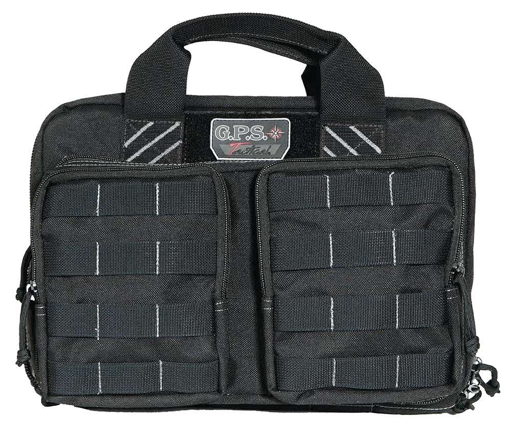 GPS Bags T1311PCB Tactical Quad +2 Black 1000D Polyester with YKK Lockable Zippers, 8 Mag Pockets, 2 Ammo Front Pockets, Visual ID Storage System & Holds Up To 6 Handguns