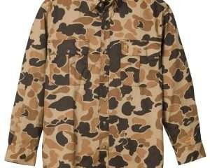 Browning Wasatch-CB Shirt Button-Front 2 Pocket Vintage Tan Camo S