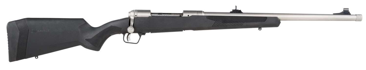 Savage Arms 57044 110 Brush Hunter Full Size 375 Ruger 3+1 20" Matte Threaded Barrel, Matte Drilled & Tapped Stainless Steel Receiver, Fixed Matte Black Synthetic Stock, Right Hand
