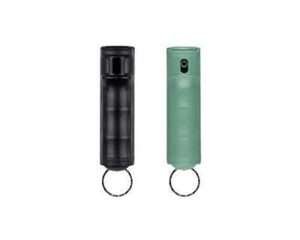 Sabre Flip Top Pepper Gel Security Spray with Snap Clip Black Sage Green 2/ct