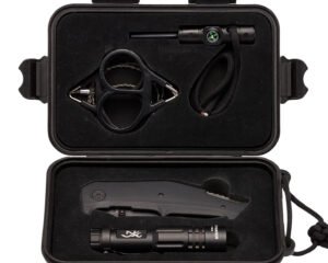 Browning 3220288 Outdoorsman Survival Kit 3.50" Folding Drop Point Plain Black Stonewashed 8Cr13MoV SS Blade/Black G10 Handle Includes Storage Case/Flashlight/Wire Saw/Fire Flint/Compass/Whistle