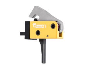Timney Triggers 681ST PCC Trigger  Single-Stage Straight Trigger with 2.50-3 lbs Draw Weight & Black/Gold Finish for AR-Platform