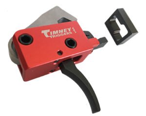 Timney Triggers 682 PCC Trigger  Two-Stage Curved Trigger with 2 lbs Draw Weight & Black/Red Finish for AR-Platform